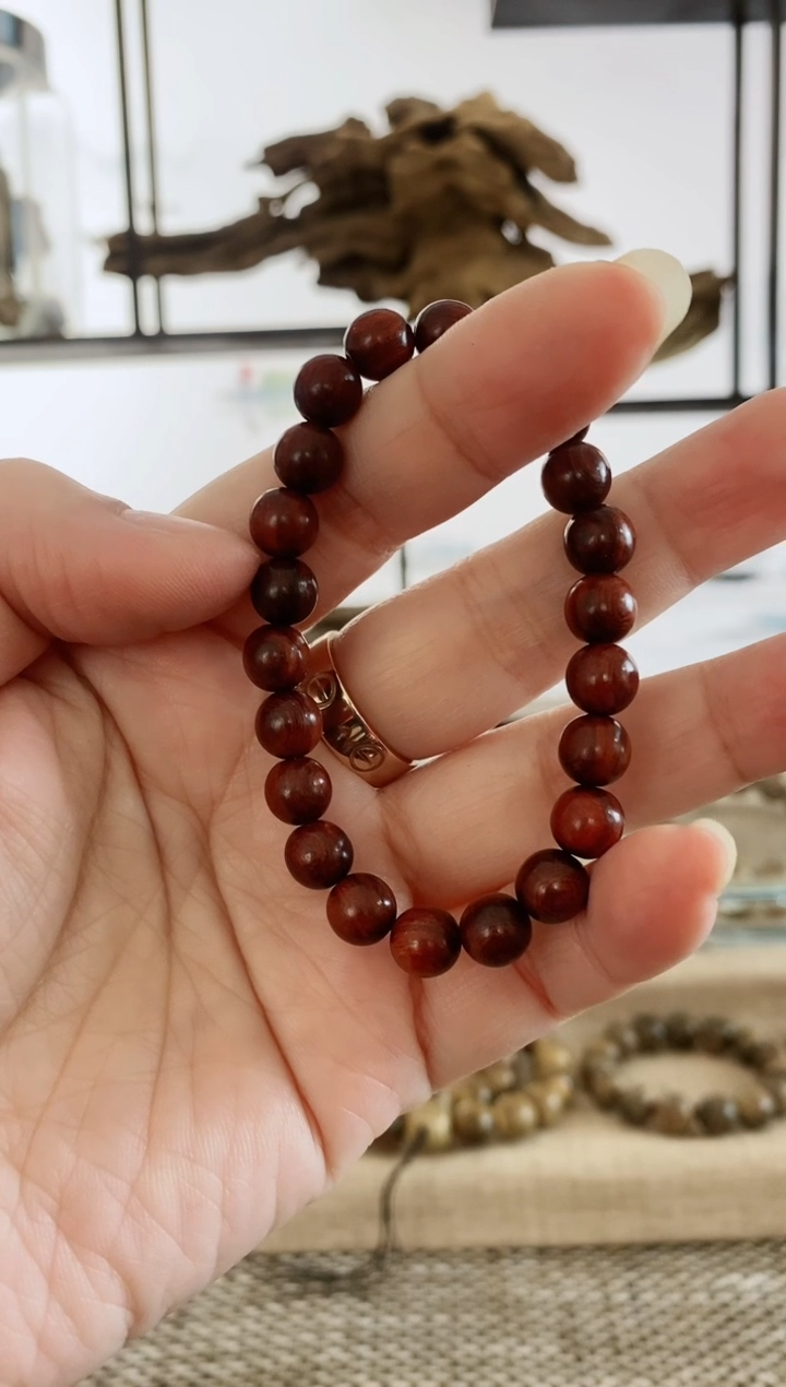 铁木豆（红檀）无事牌巴西猫眼红檀8MM单圈