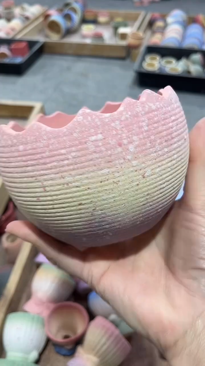 麦饭石粗陶多肉花盆11*8