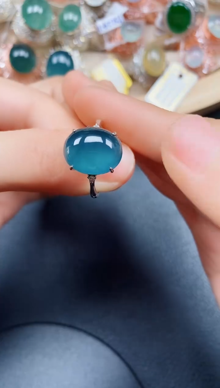 【闪购商品】翡翠戒指银S925镶嵌翡翠