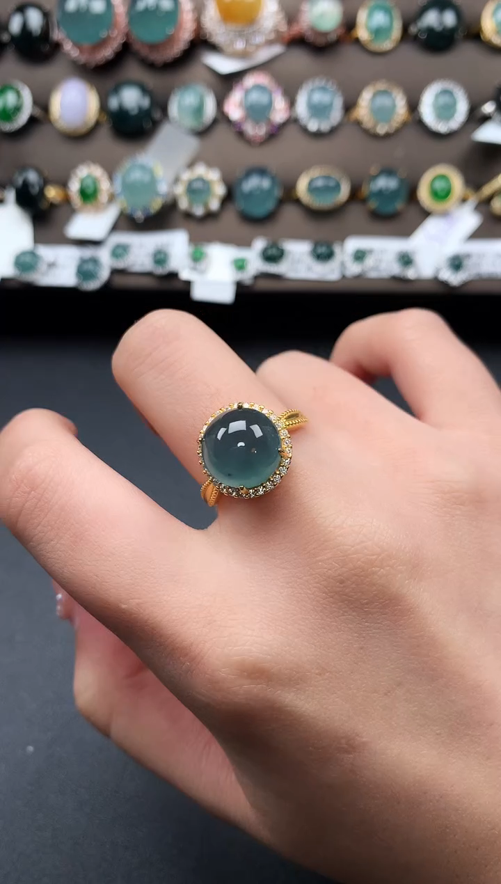 【闪购商品】翡翠戒指银S925镶嵌52141