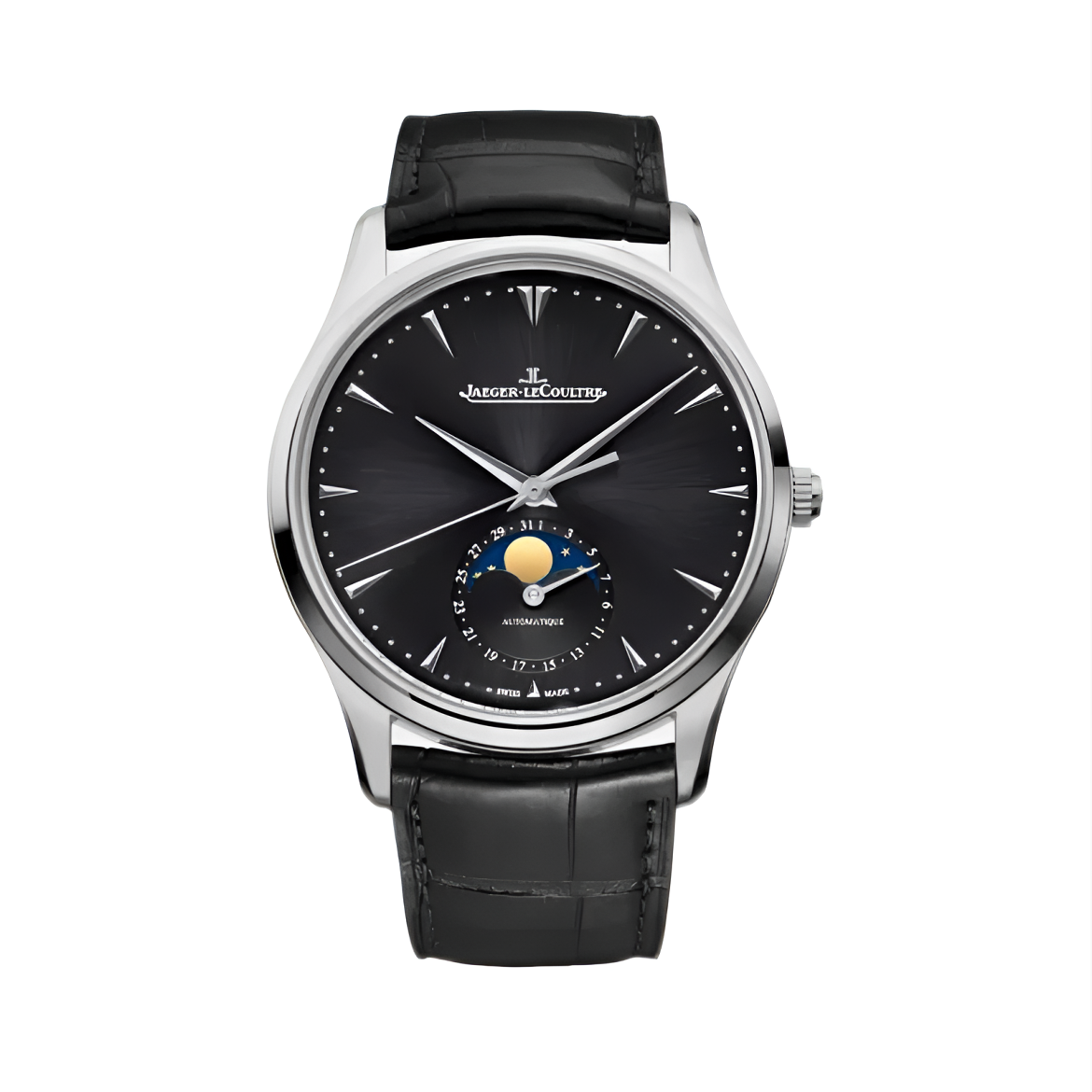 99新 Jaeger-LeCoultre/积家 大师月相/Q1368471/39mm/黑盘机械表