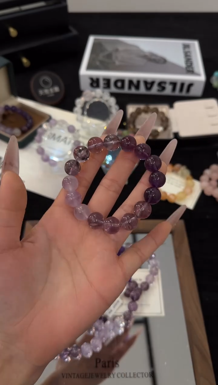 未镶嵌手链水晶渐变紫水晶x3550