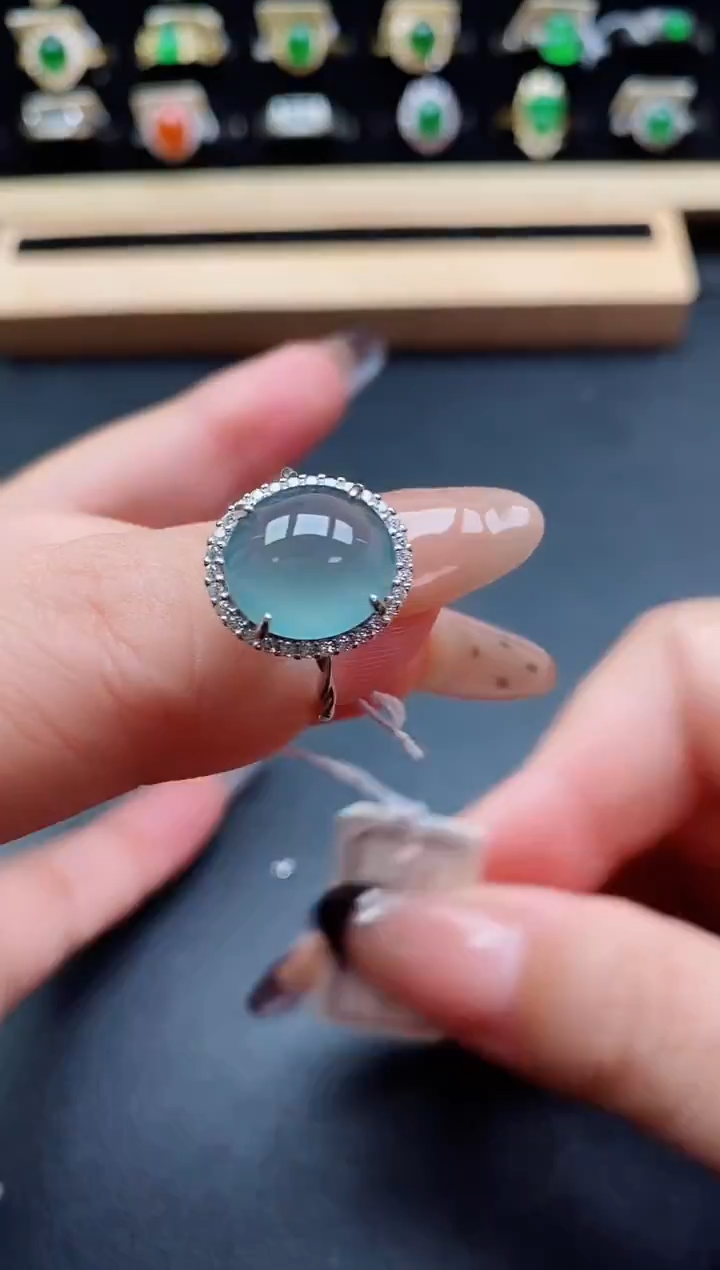 银S925镶嵌戒指翡翠2121