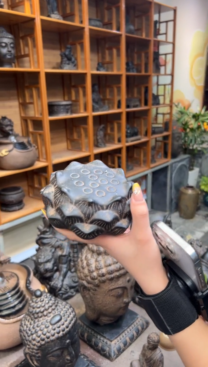 陶土【火山泥】莲蓬实心底座