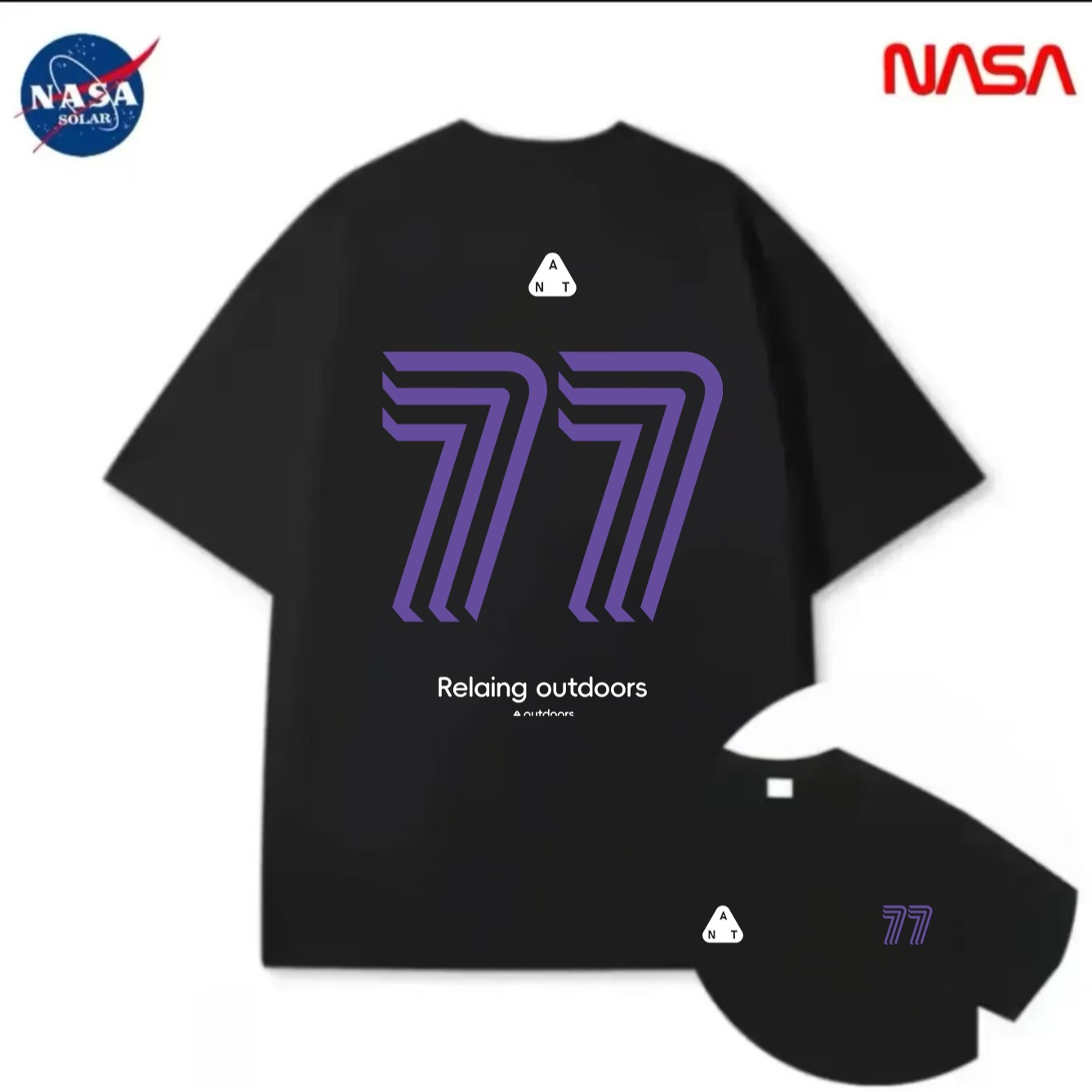 【NASA联名】纯棉夏季圆领短袖T恤休闲百搭宽松时尚男女同款休闲21