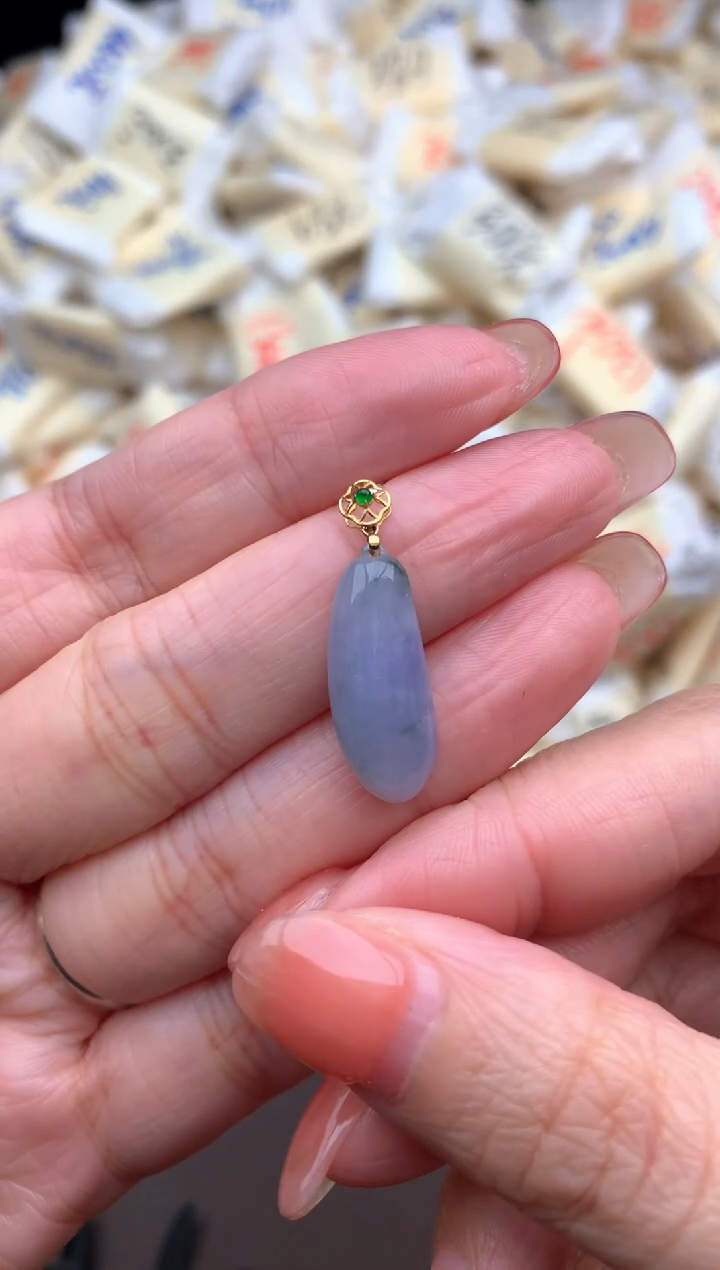 【闪购商品】翡翠挂件18K金镶嵌一