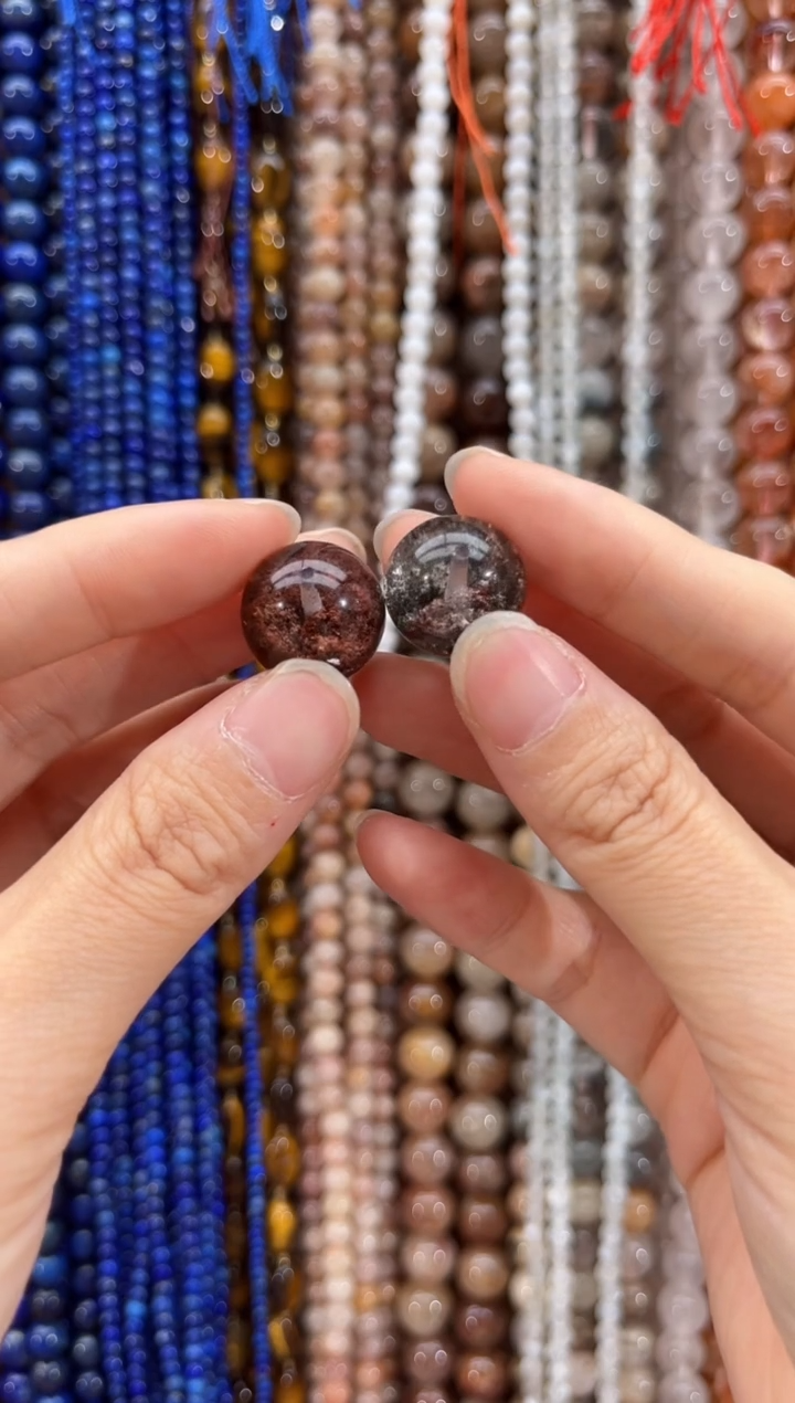 未镶嵌珠宝半成品水晶绿幽灵卡15+,2颗