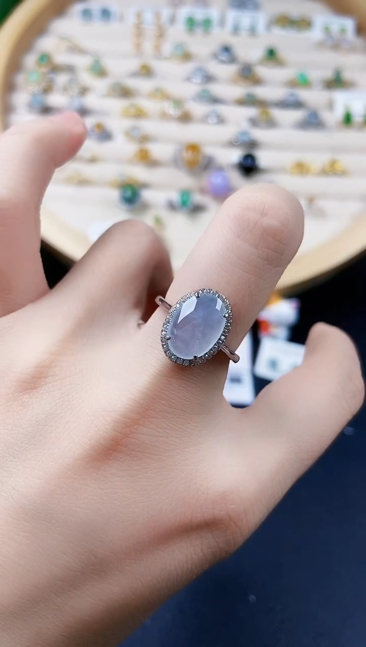 【闪购商品】翡翠戒指银S925镶嵌65464