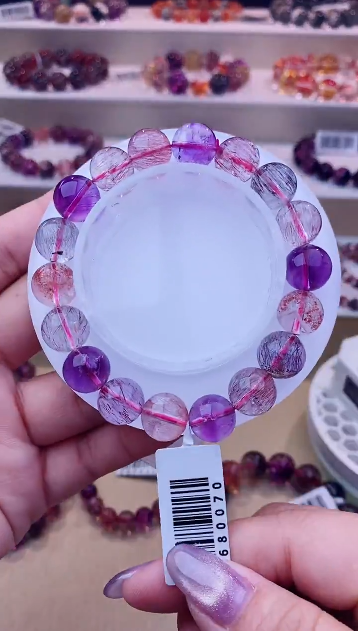 未镶嵌手串水晶彩超七单圈11m+