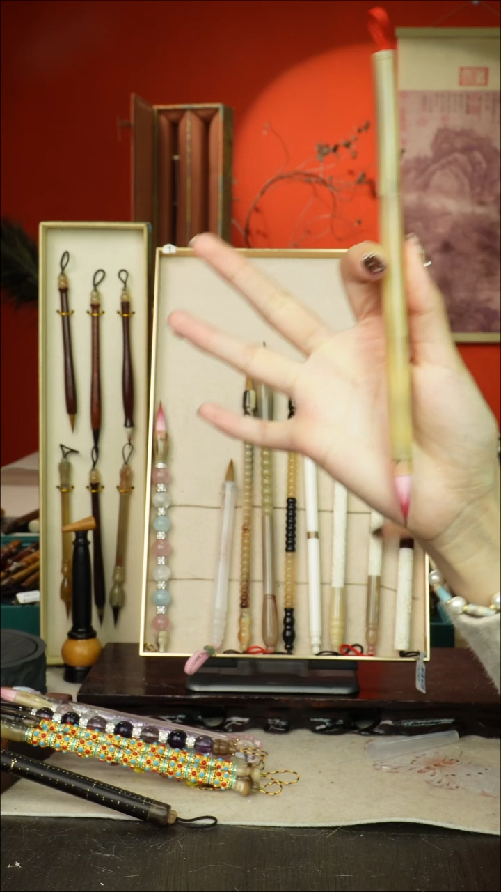 420号闪孤品高货毛笔链接 清水试笔 蘸墨不退