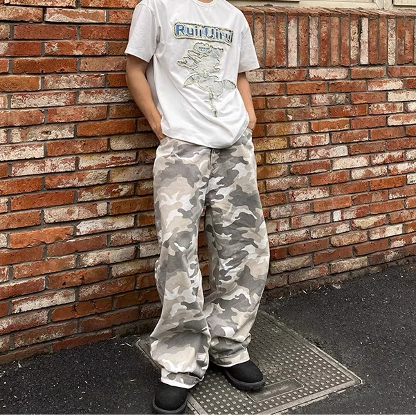 休闲裤直筒宽松夏季阔腿高街潮流437