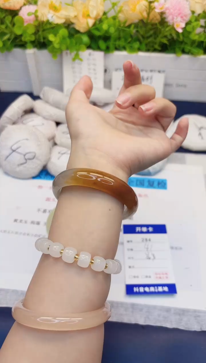 石英质玉手镯未镶嵌284-财气镯-圈口56