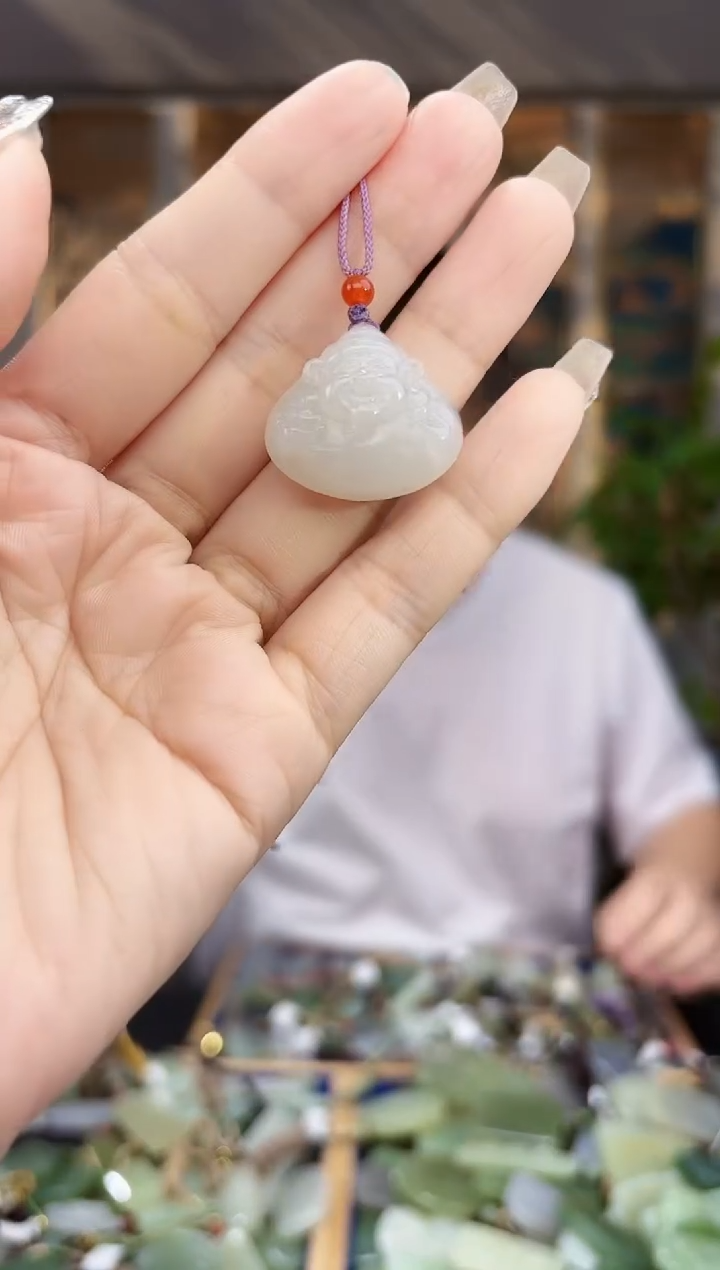 和田玉未镶嵌挂件拍一发一