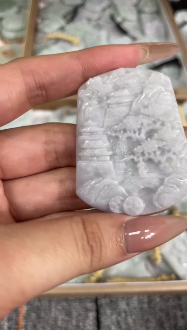 颈饰未镶嵌翡翠天然A货翡翠随机发一件46