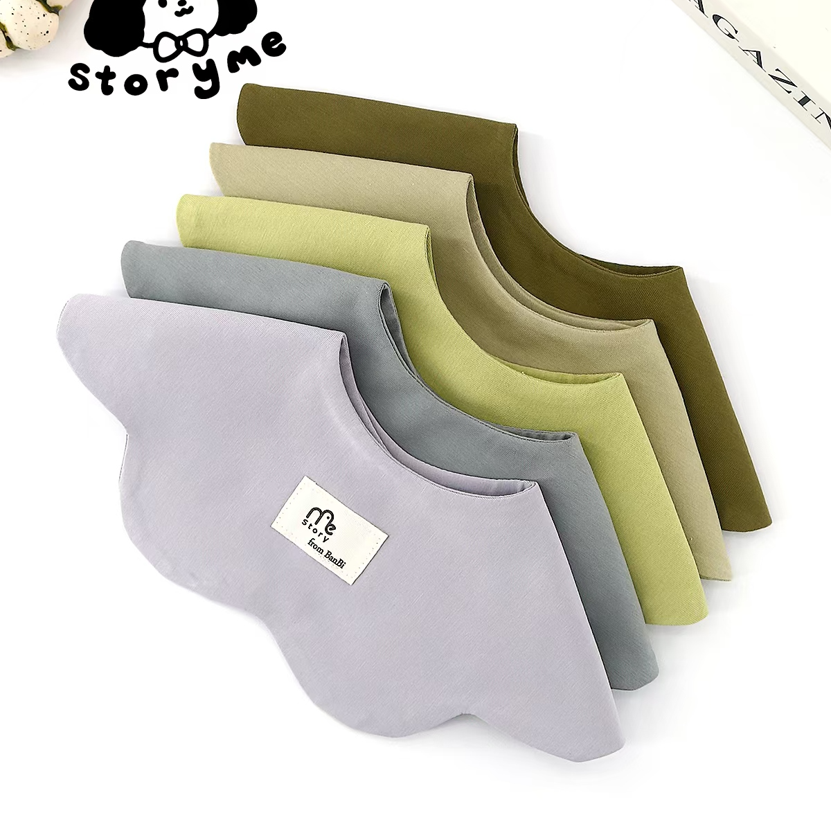 故事我宝宝围嘴双面围兜婴儿口水巾纯棉婴幼儿ins风新生儿儿童