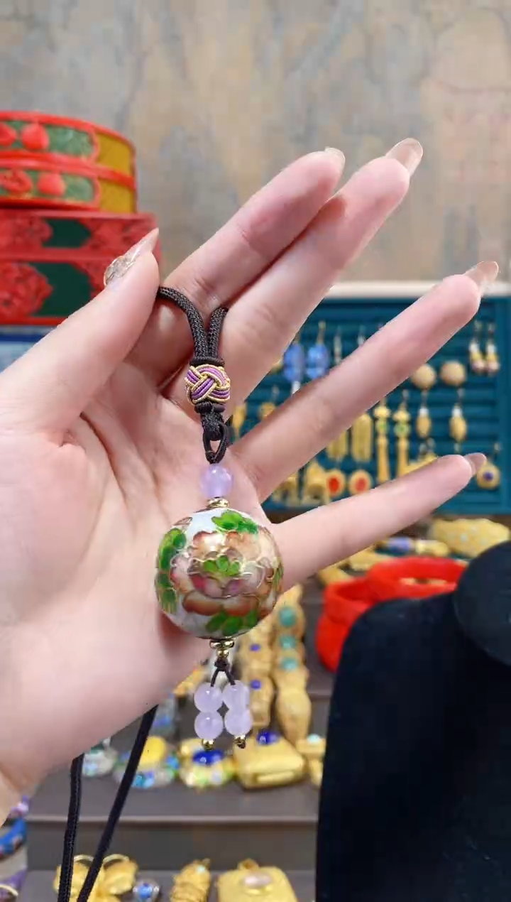 【闪购商品】非遗景泰蓝银蓝3.0单珠编绳款白色