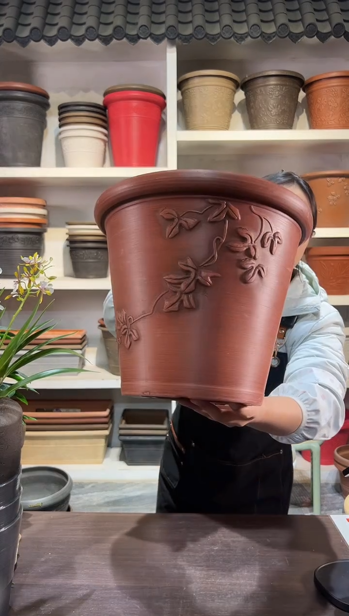 30*25.5/09A30/陶土双色/浮雕叶子外贸尾单