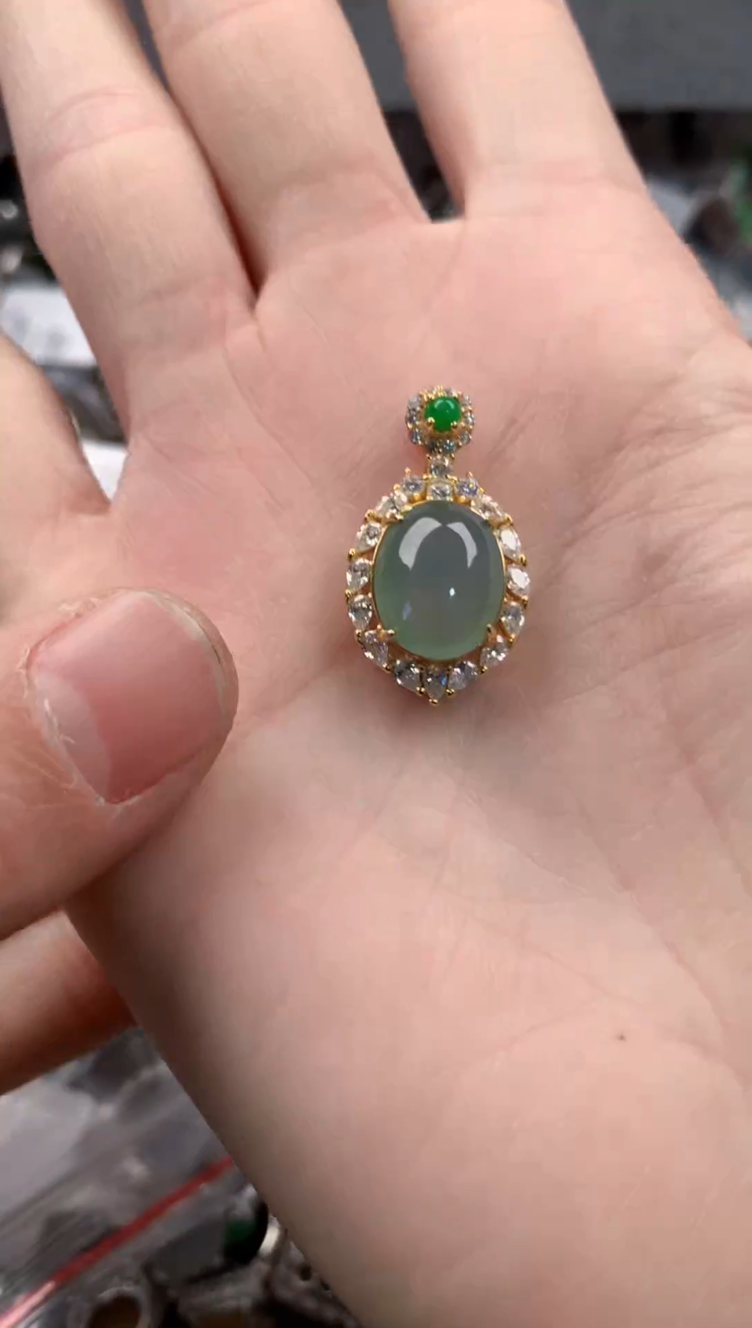 银S925镶嵌戒指翡翠4444   5