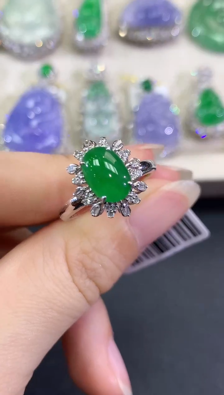 【闪购商品】翡翠戒指18K金镶嵌B74    