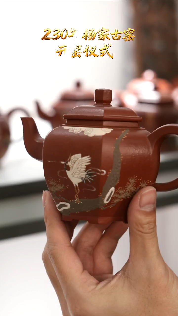 茶壶紫砂YJY21六方宫灯彭年朱泥