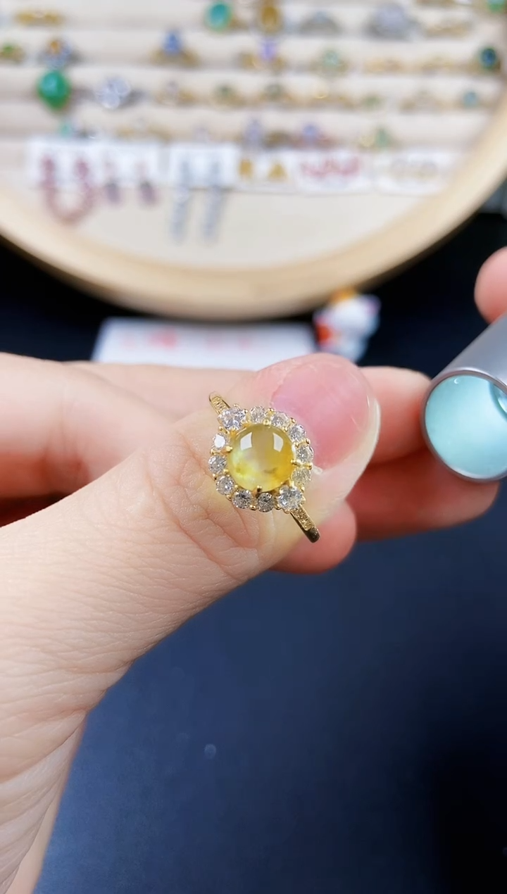 翡翠银S925镶嵌戒指465464