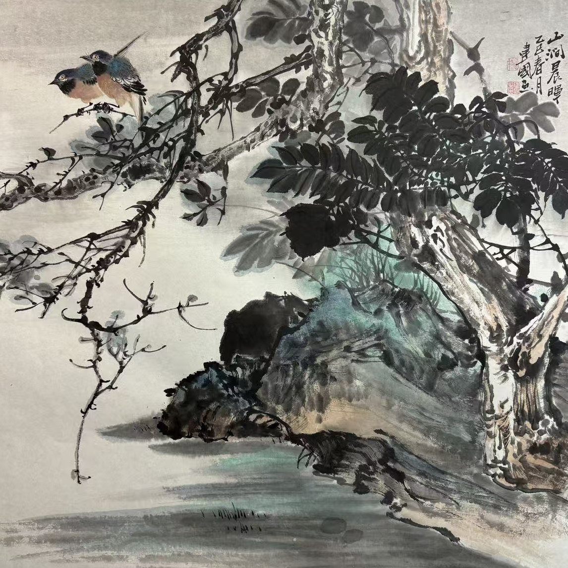 施老师水墨写意花鸟国画作品
