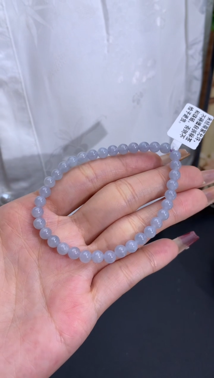 【闪购商品】翡翠手链未镶嵌蓝紫色 卡5mm