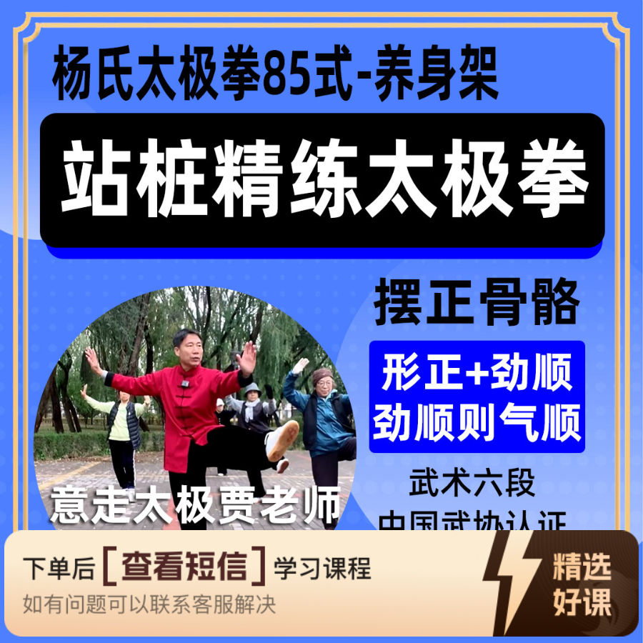 意走太极贾老师课程杨氏太极拳85式入门到精通（留意短信解锁课程）