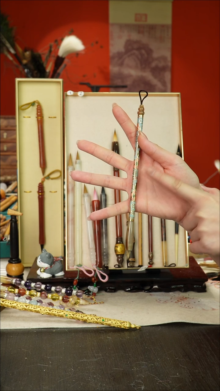 173号闪孤品高货毛笔链接 清水试笔 蘸墨不退