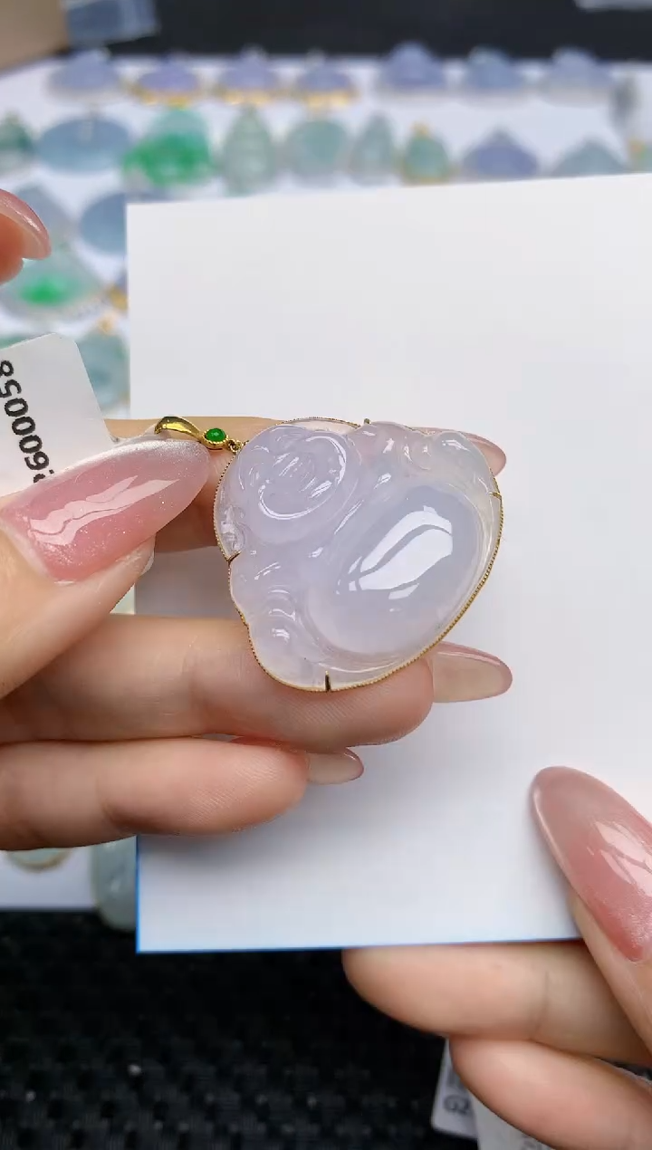 【闪购商品】翡翠颈饰18K金镶嵌天然翡翠A货