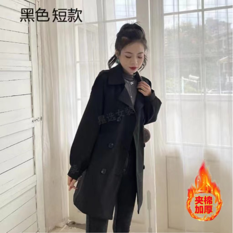 【林林专属】风衣外套女款新款夹棉韩版气质大衣风衣8588