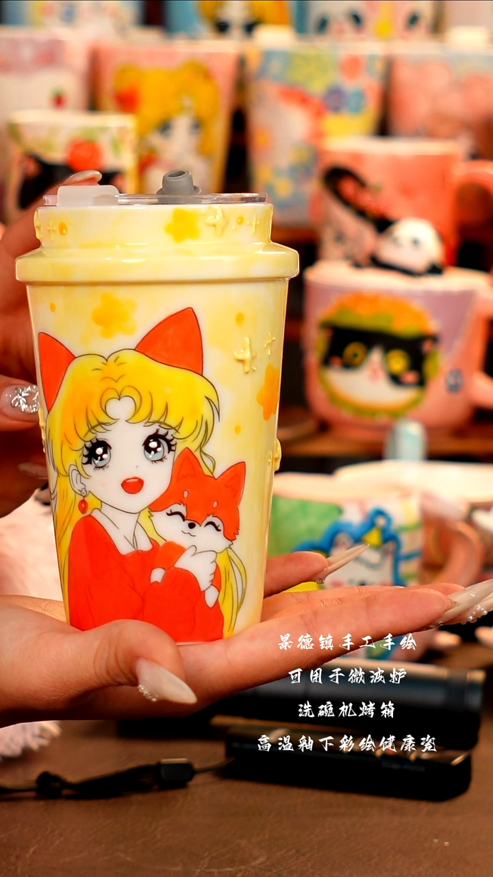 景德镇设计款手工手绘杯杯