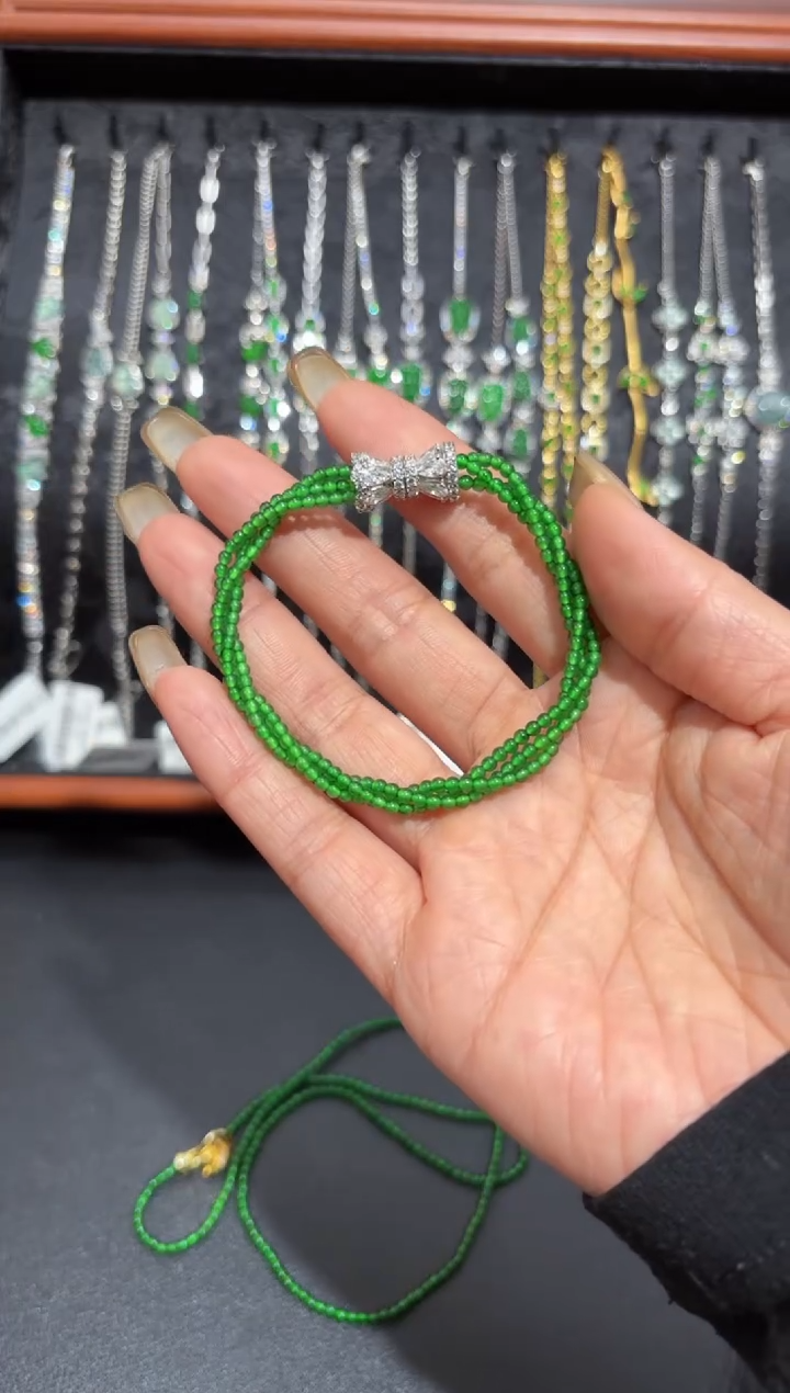 【闪购商品】翡翠颈饰银S925镶嵌珠珠/支持复检/一件