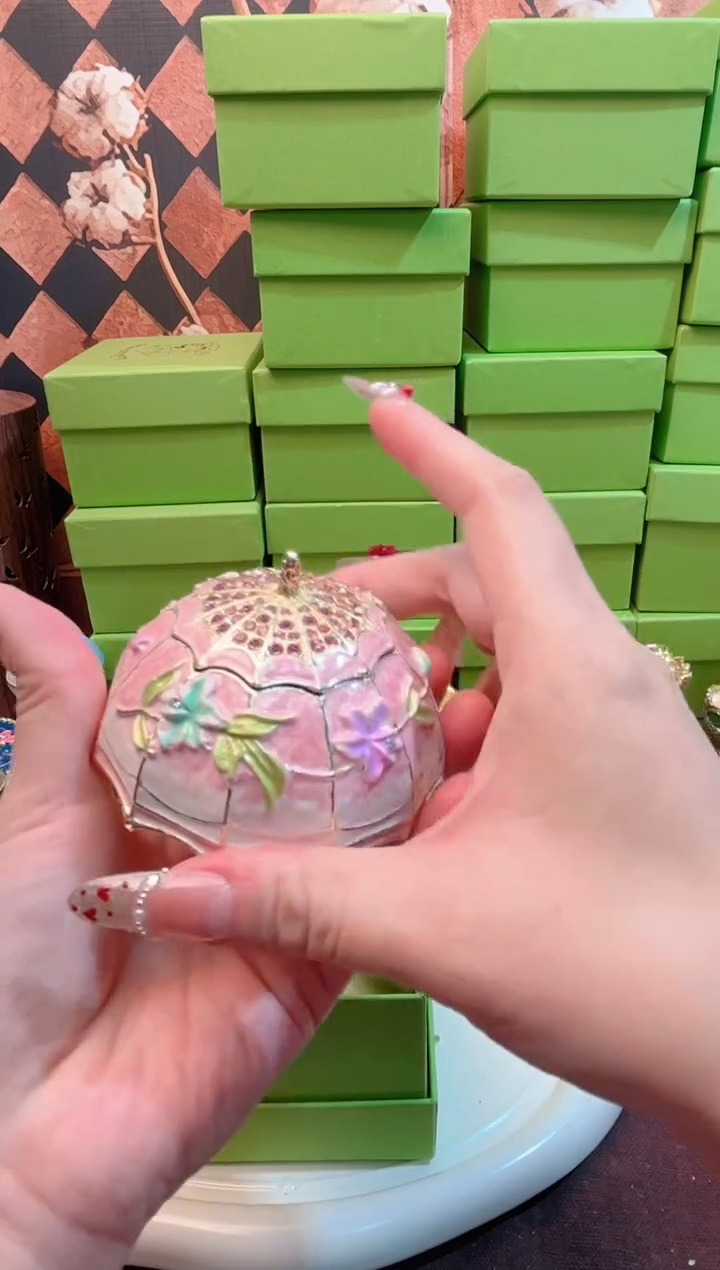 锌合金珐琅首饰盒默认微瑕拆盒不退～