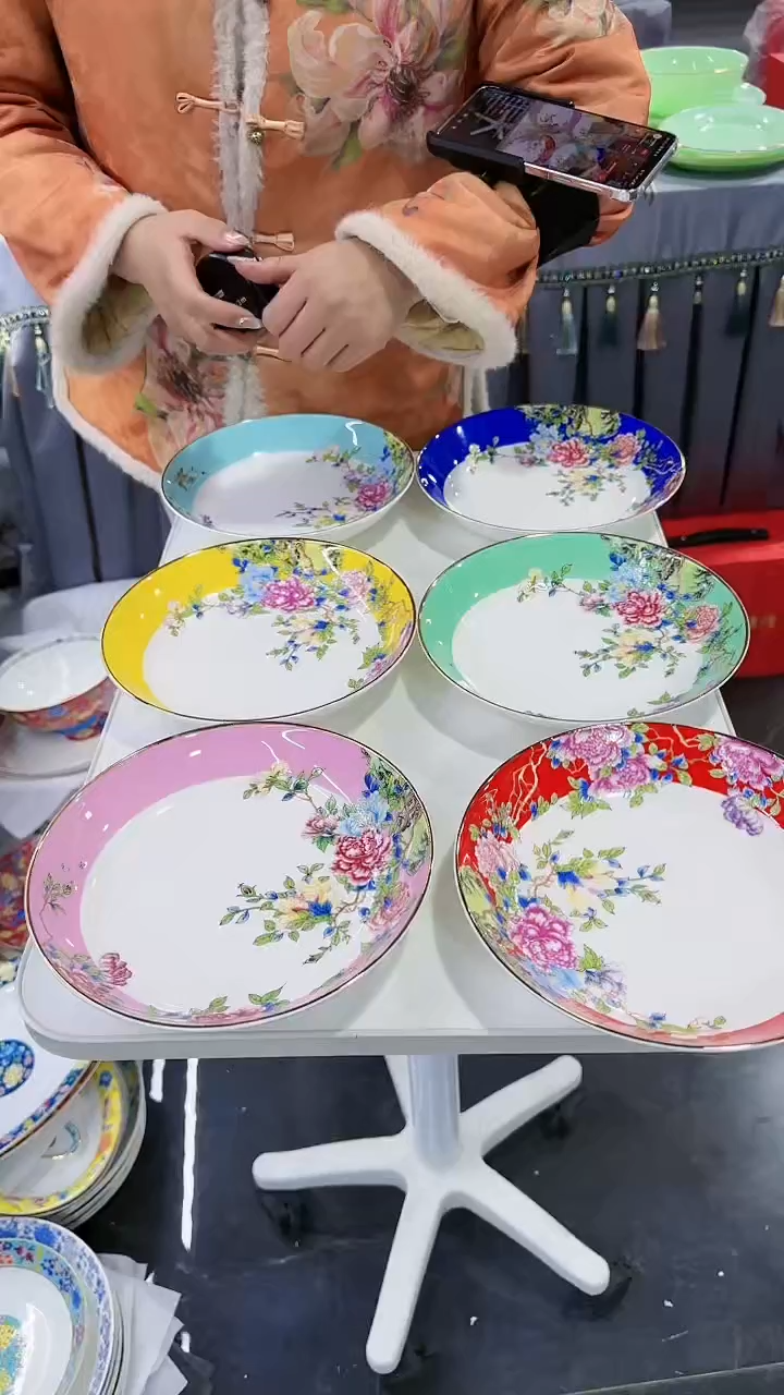 【闪购商品】瓷片8英寸圆深盘6个景德镇陶瓷