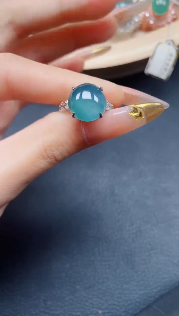 【闪购商品】翡翠戒指银S925镶嵌翡翠