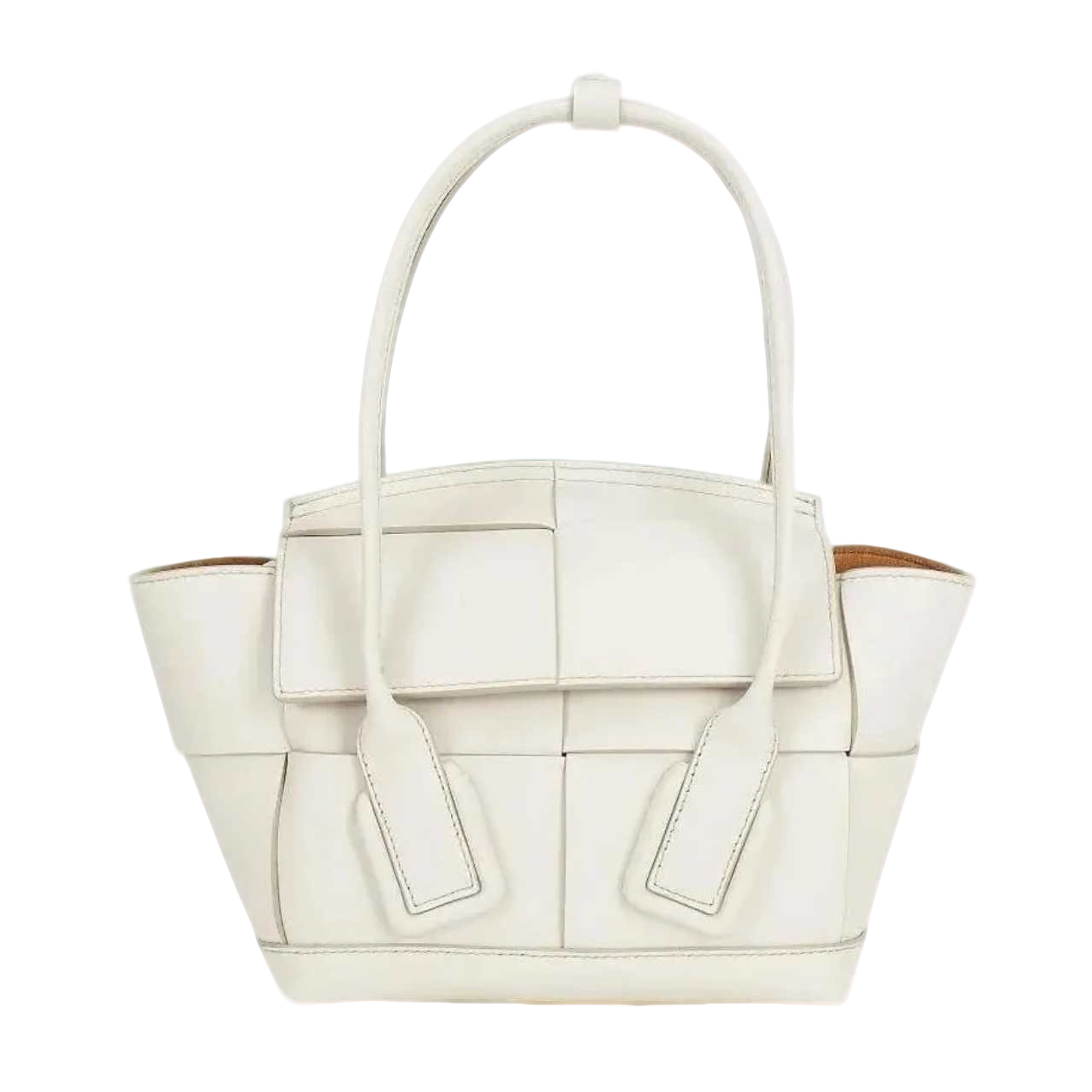 99新 BOTTEGA VENETA/葆蝶家 Arco29白色手提包/小号单肩/斜挎
