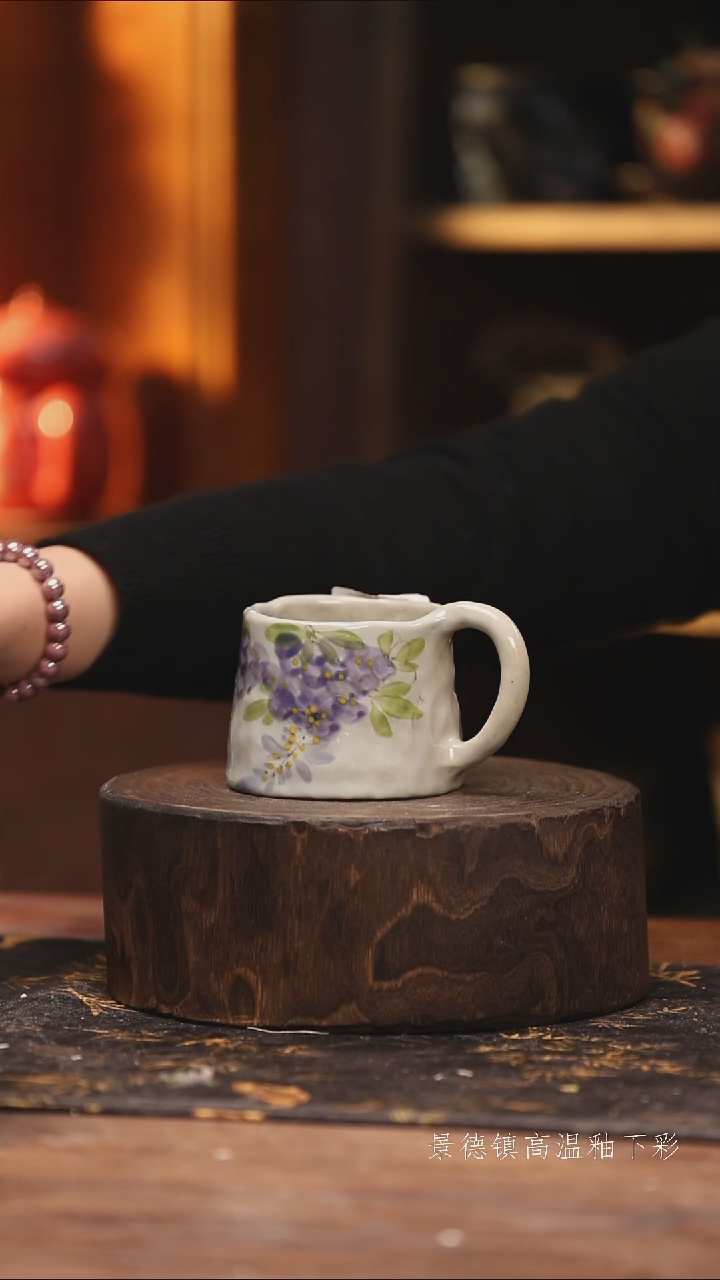 玻璃景德镇高温釉下手绘陶瓷@L080@