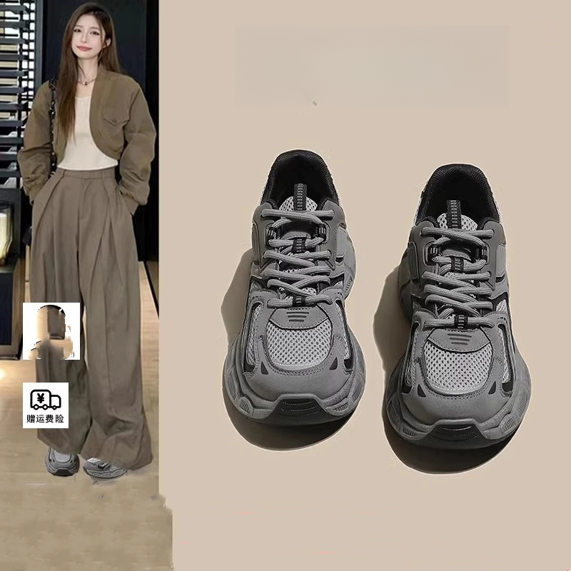 三福小个子厚底老爹鞋女新款ins风春季增高休闲鞋软底运动女鞋