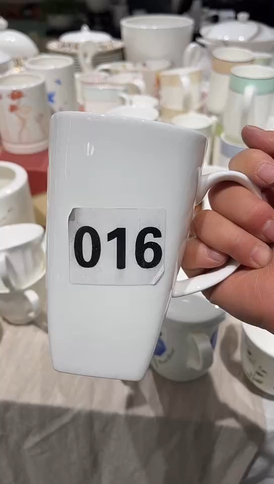 瓷大水杯白瓷隆达骨瓷 