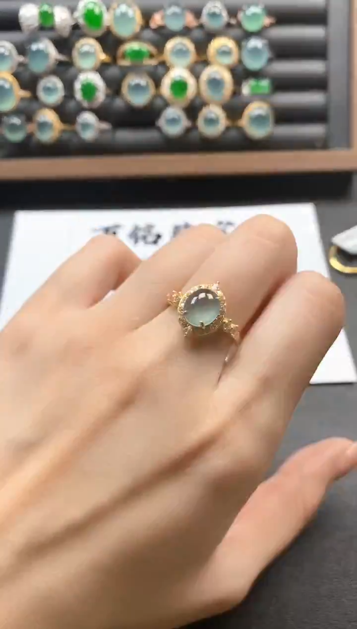 银S925镶嵌戒指翡翠51511
