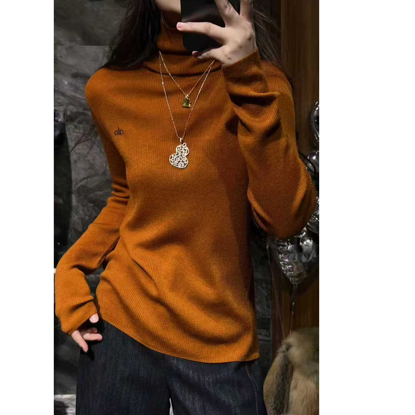 二姐精选打底衫法式复古女针织打底衫羊毛衫秋冬女毛针织衫112531