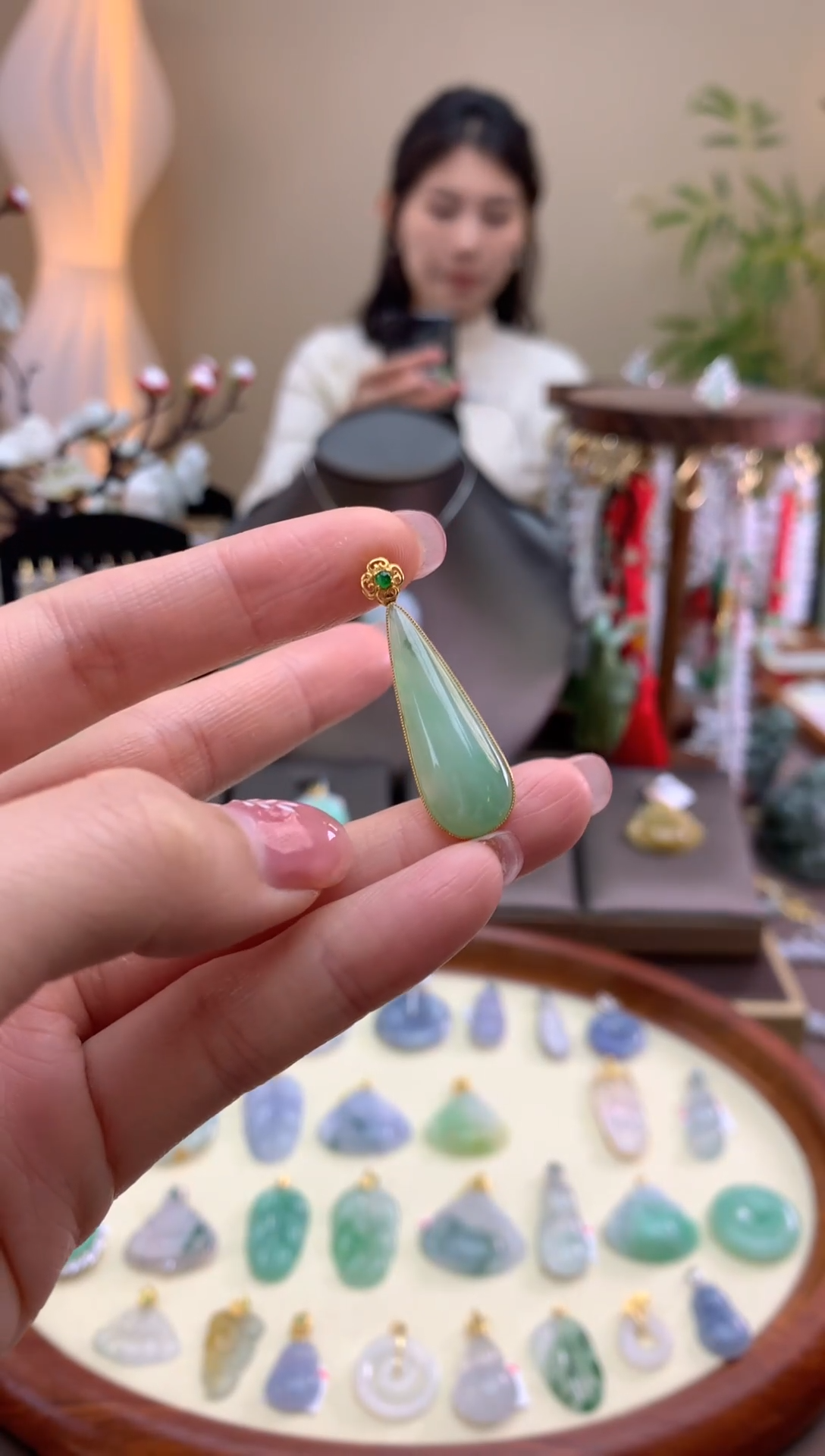 【闪购商品】翡翠颈饰18K金镶嵌佛公