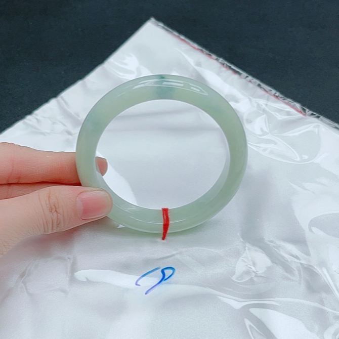 【圈口55~56】缅甸A货翡翠手镯天然玉镯女款阳光玫瑰手镯680-19