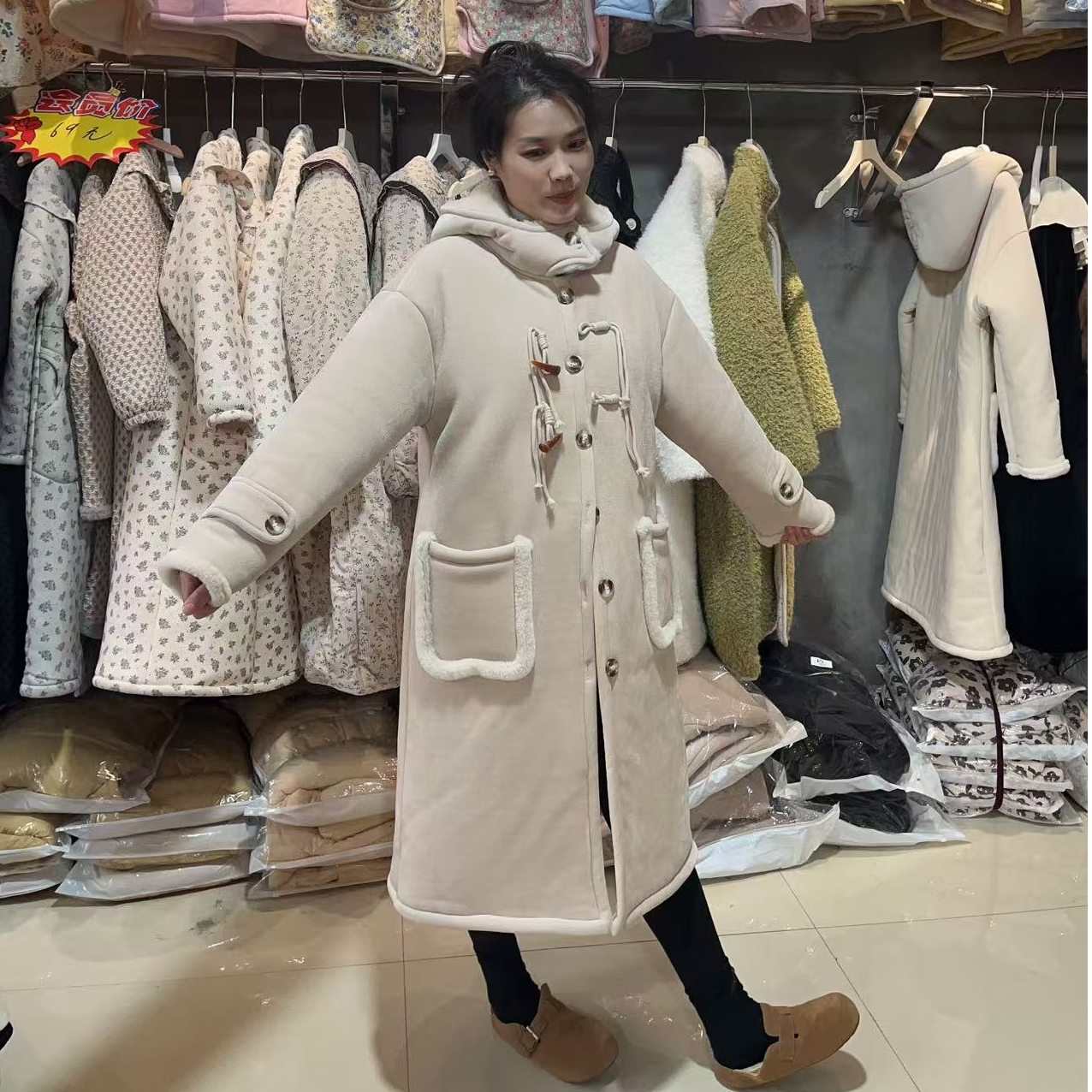 加厚睡衣女秋冬夹棉女加厚加绒长袖保暖家居服时尚网红N