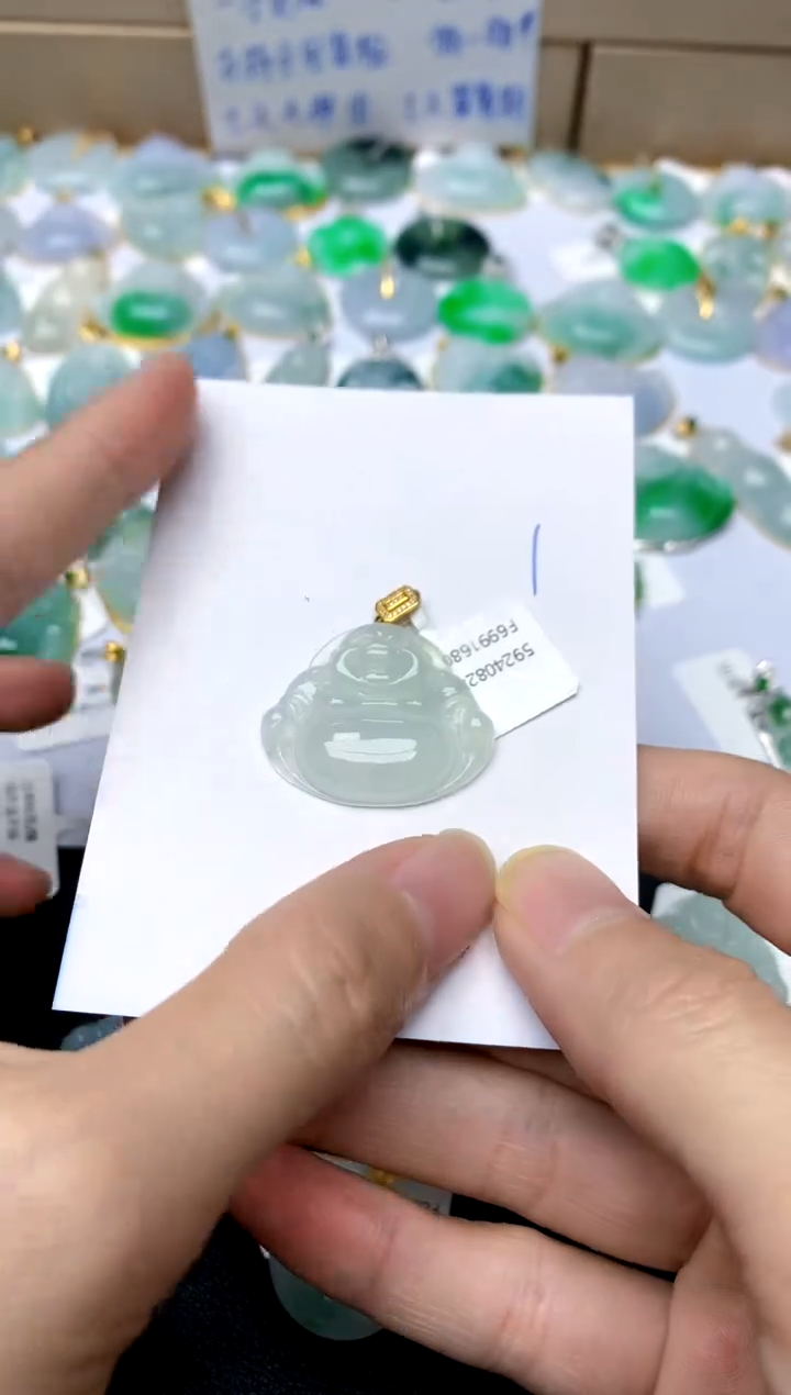 【闪购商品】翡翠颈饰18K金镶嵌1天然A货翡翠