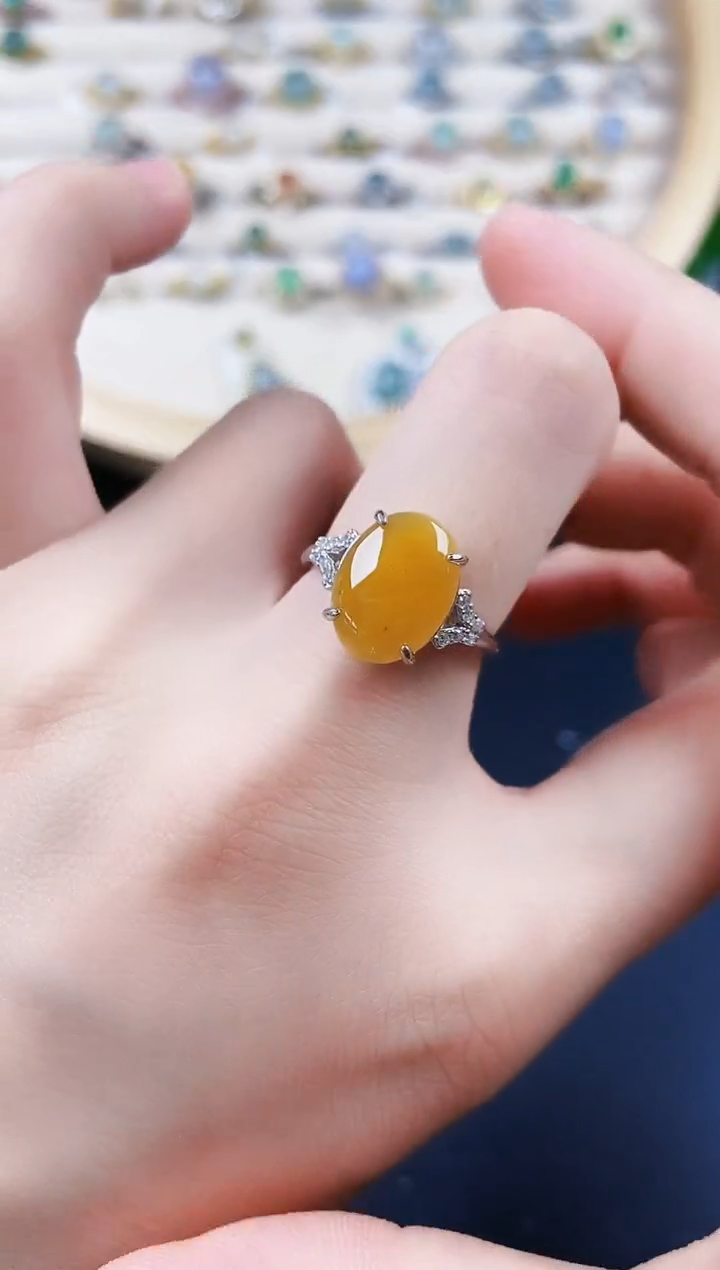 【闪购商品】翡翠戒指银S925镶嵌54245252