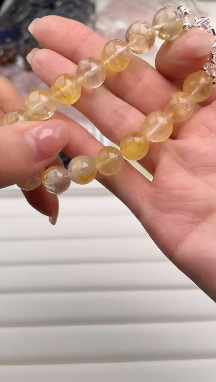 【闪购商品】水晶手链未镶嵌天然黄金胶花设计款