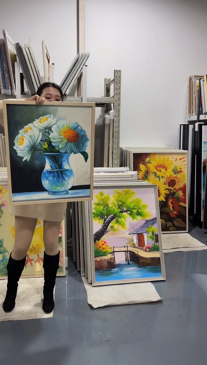 【闪购商品】油画32号油画50*60 花瓶蓝色