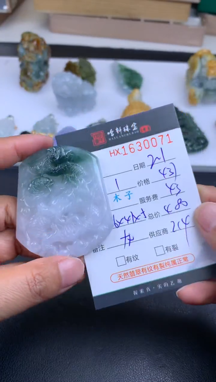 【闪购商品】翡翠挂件未镶嵌哈轩 龙牌1